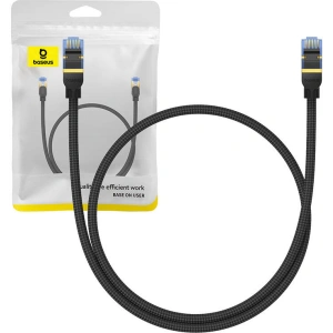 Wholesale Baseus braided cat 7 Ethernet RJ45, 10Gbps, 0.5m network cable (black) - BSU4686 - {ean13} - Hurt