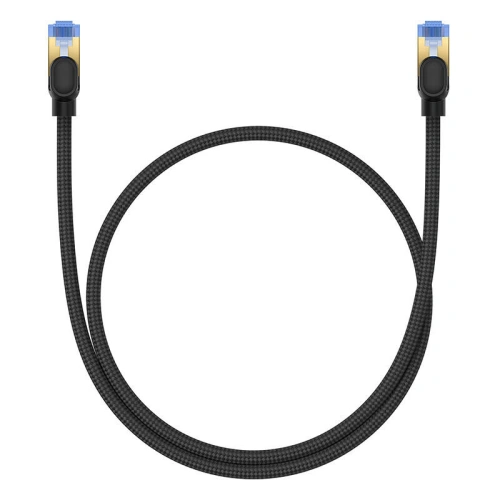Kabel sieciowy Baseus w oplocie kat. 7 Ethernet RJ45, 10Gbps, 0,5m (czarny)