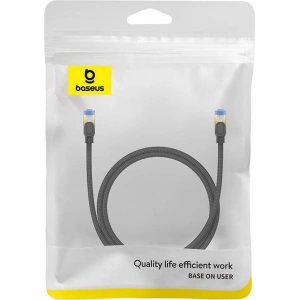 Hurtownia GSM - Hálózati kábel Baseus kategória 7-es Ethernet RJ45, 10Gbps, 1m (fekete) - BSU4687 - {ean13} - Hurt