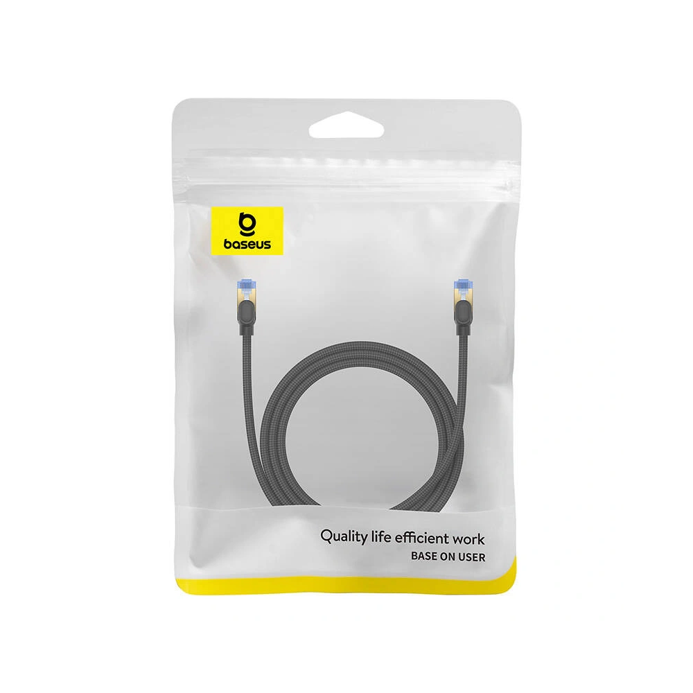 Hurtownia GSM - Síťový kabel Baseus v opletu kat. 7 Ethernet RJ45, 10Gbps, 1,5m (černý) - BSU4688 - {ean13} - Hurt