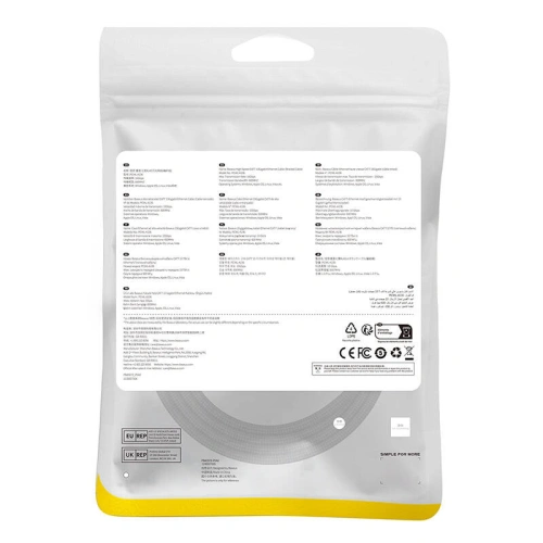 Kabel sieciowy Baseus w oplocie kat. 7 Ethernet RJ45, 10Gbps, 1,5m (czarny)