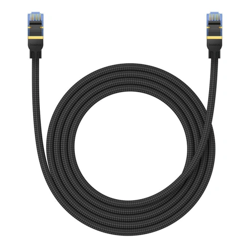 Kabel sieciowy Baseus w oplocie kat. 7 Ethernet RJ45, 10Gbps, 2m (czarny)