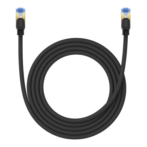 Kabel sieciowy Baseus w oplocie kat. 7 Ethernet RJ45, 10Gbps, 2m (czarny)