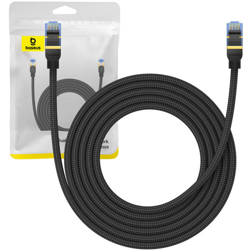 Baseus Distributor - 6932172646608 - BSU4690 - Baseus braided cat 7 Ethernet RJ45, 10Gbps, 3m network cable (black) - B2B homescreen