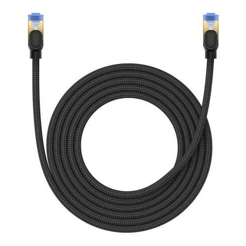 Kabel sieciowy Baseus w oplocie kat. 7 Ethernet RJ45, 10Gbps, 3m (czarny)