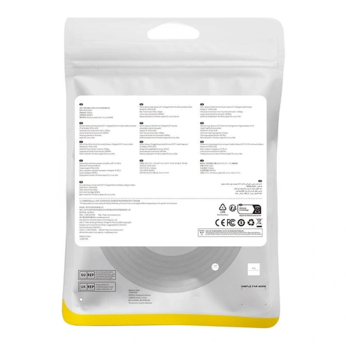 Kabel sieciowy Baseus w oplocie kat. 7 Ethernet RJ45, 10Gbps, 3m (czarny)