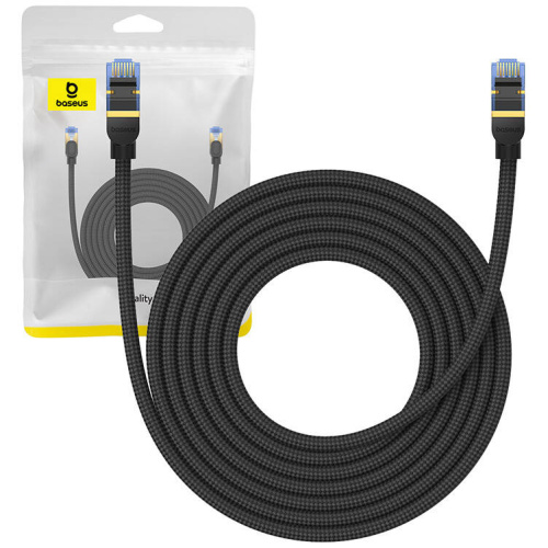 Baseus Distributor - 6932172646615 - BSU4691 - Baseus braided cat 7 Ethernet RJ45, 10Gbps, 5m network cable (black) - B2B homescreen