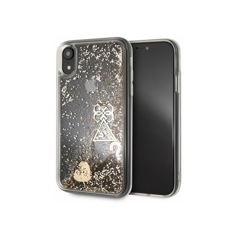 Guess Distributor - 3700740437773 - GUE048GLD - Guess GUHCI61GLHFLGO iPhone Xr gold hard case Glitter Hearts - B2B homescreen