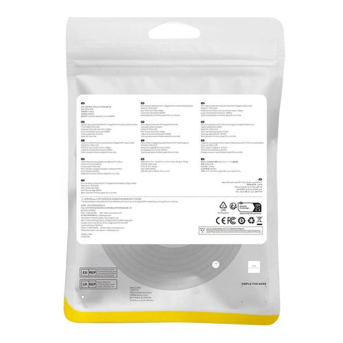 Kabel sieciowy Baseus w oplocie kat. 7 Ethernet RJ45, 10Gbps, 5m (czarny)