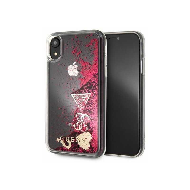 Guess Distributor - 3700740437827 - [KOSZ] - Guess GUHCI61GLHFLRA iPhone Xr raspberry hard case Glitter Hearts - B2B homescreen