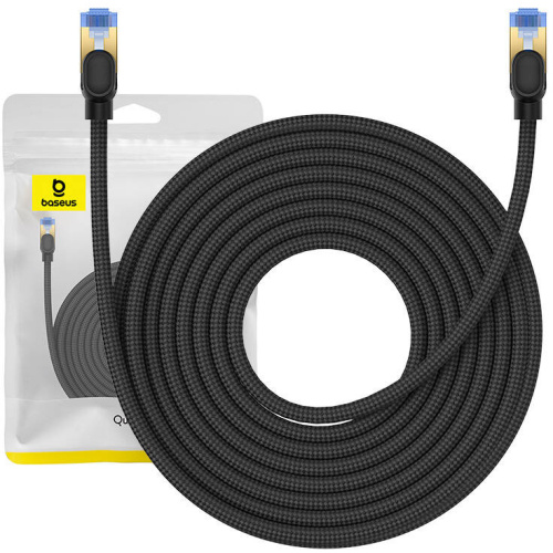 Baseus Distributor - 6932172646547 - BSU4693 - Baseus braided cat 7 Ethernet RJ45, 10Gbps, 10m network cable (black) - B2B homescreen