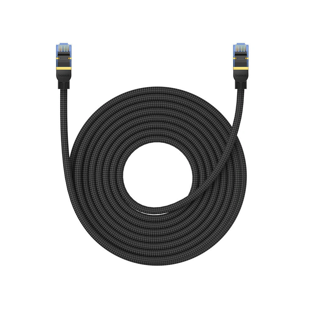 Hurtownia GSM - Kabel síťový Baseus v opletu kat. 7 Ethernet RJ45, 10Gbps, 10m (černý) - BSU4693 - {ean13} - Hurt