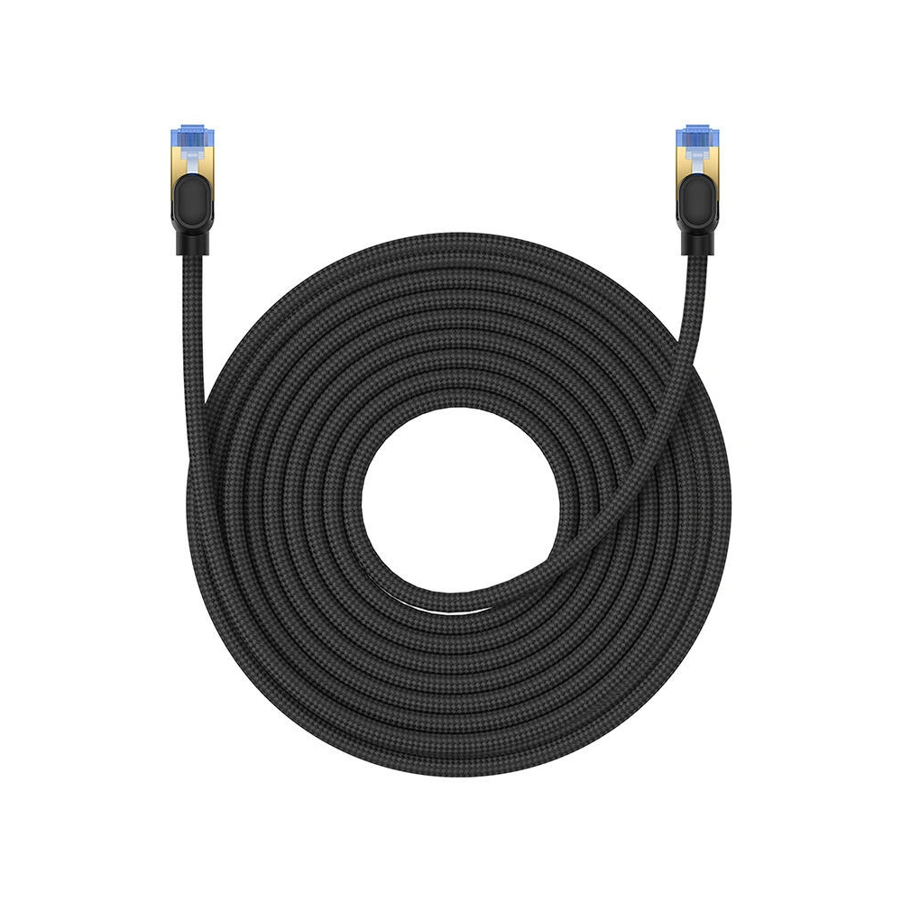 Hurtownia GSM - Kabel síťový Baseus v opletu kat. 7 Ethernet RJ45, 10Gbps, 15m (černý) - BSU4694 - {ean13} - Hurt