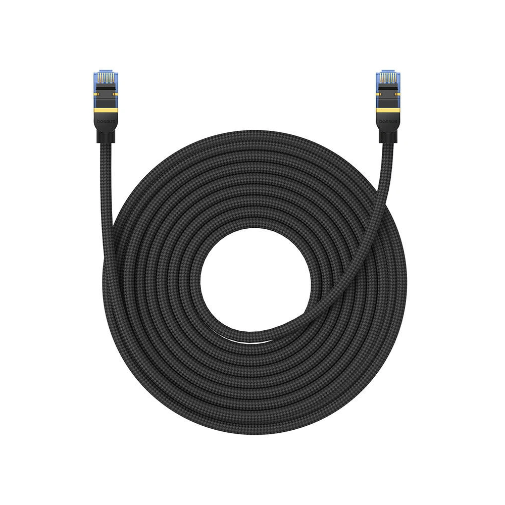 Hurtownia GSM - Kabel síťový Baseus v opletu kat. 7 Ethernet RJ45, 10Gbps, 15m (černý) - BSU4694 - {ean13} - Hurt