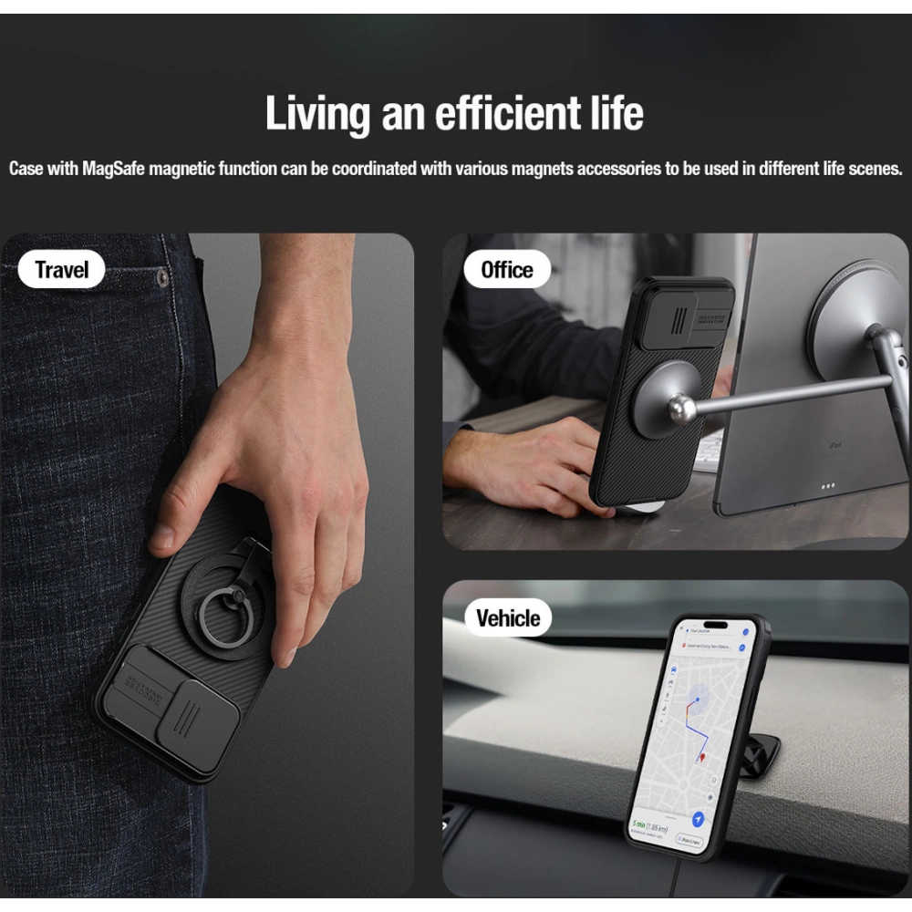Hurtownia GSM - Etui Nillkin CamShield Pro Magnetic Case Apple iPhone 15 Pro Max fialové - NLK1262 - {ean13} - Hurt