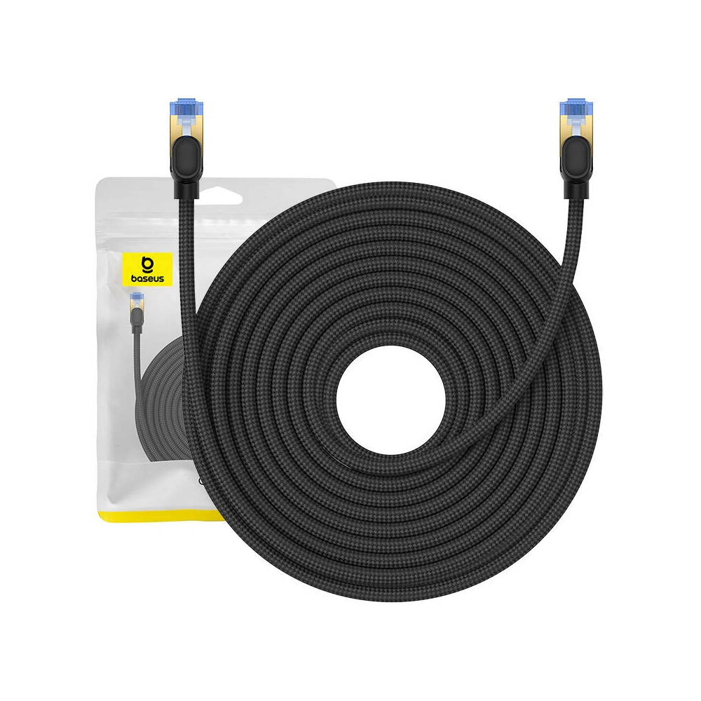 Hurtownia GSM - Kabel síťový Baseus v opletu kat. 7 Ethernet RJ45, 10Gbps, 20m (černý) - BSU4695 - {ean13} - Hurt