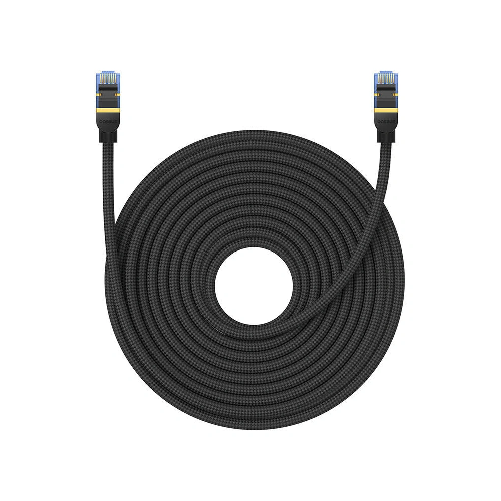 Hurtownia GSM - Kabel síťový Baseus v opletu kat. 7 Ethernet RJ45, 10Gbps, 20m (černý) - BSU4695 - {ean13} - Hurt