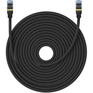 Kabel sieciowy Baseus w oplocie kat. 7 Ethernet RJ45, 10Gbps, 25m (czarny)