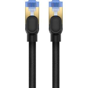 Kabel sieciowy Baseus w oplocie kat. 7 Ethernet RJ45, 10Gbps, 25m (czarny)