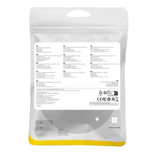 Kabel sieciowy Baseus w oplocie kat. 7 Ethernet RJ45, 10Gbps, 25m (czarny)