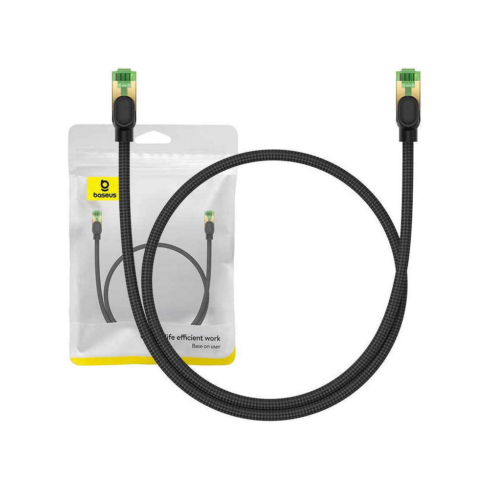 Hurtownia GSM - Netzwerkkabel Baseus im geflochtenen Kat. 8 Ethernet RJ45, 40Gbps, 0,5m (schwarz) - BSU4697 - {ean13} - Hurt