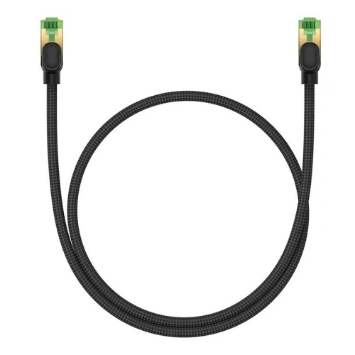 Kabel sieciowy Baseus w oplocie kat. 8 Ethernet RJ45, 40Gbps, 0,5m (czarny)