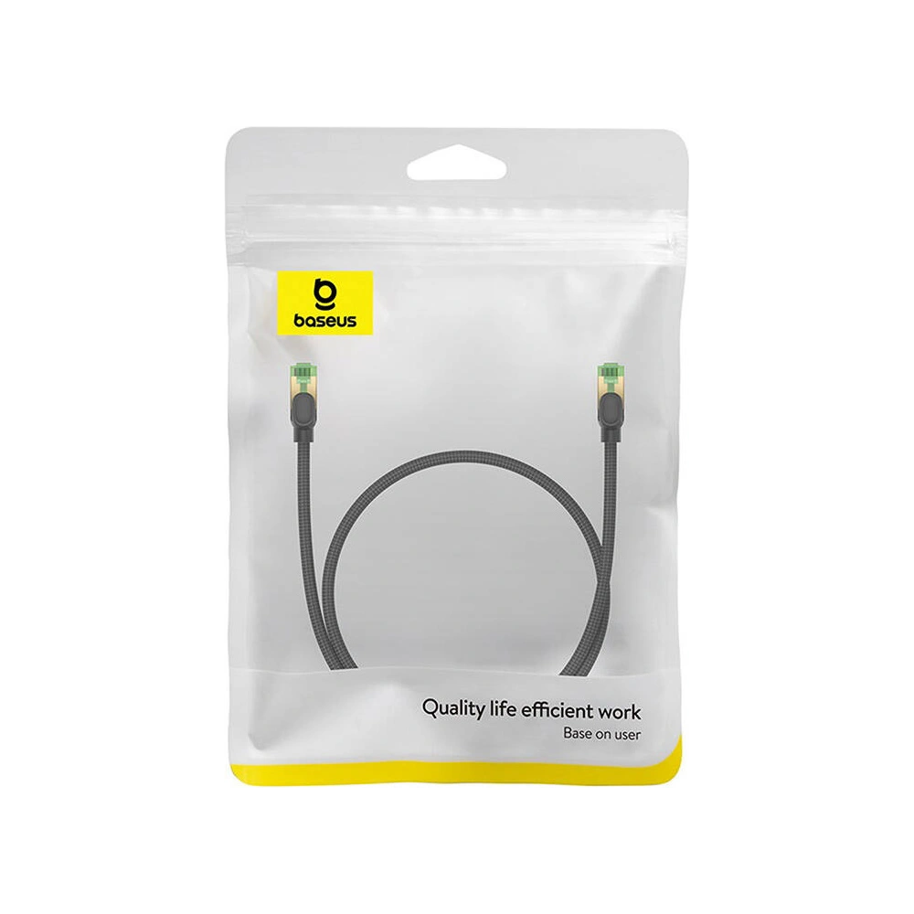 Hurtownia GSM - Netzwerkkabel Baseus im geflochtenen Kat. 8 Ethernet RJ45, 40Gbps, 0,5m (schwarz) - BSU4697 - {ean13} - Hurt