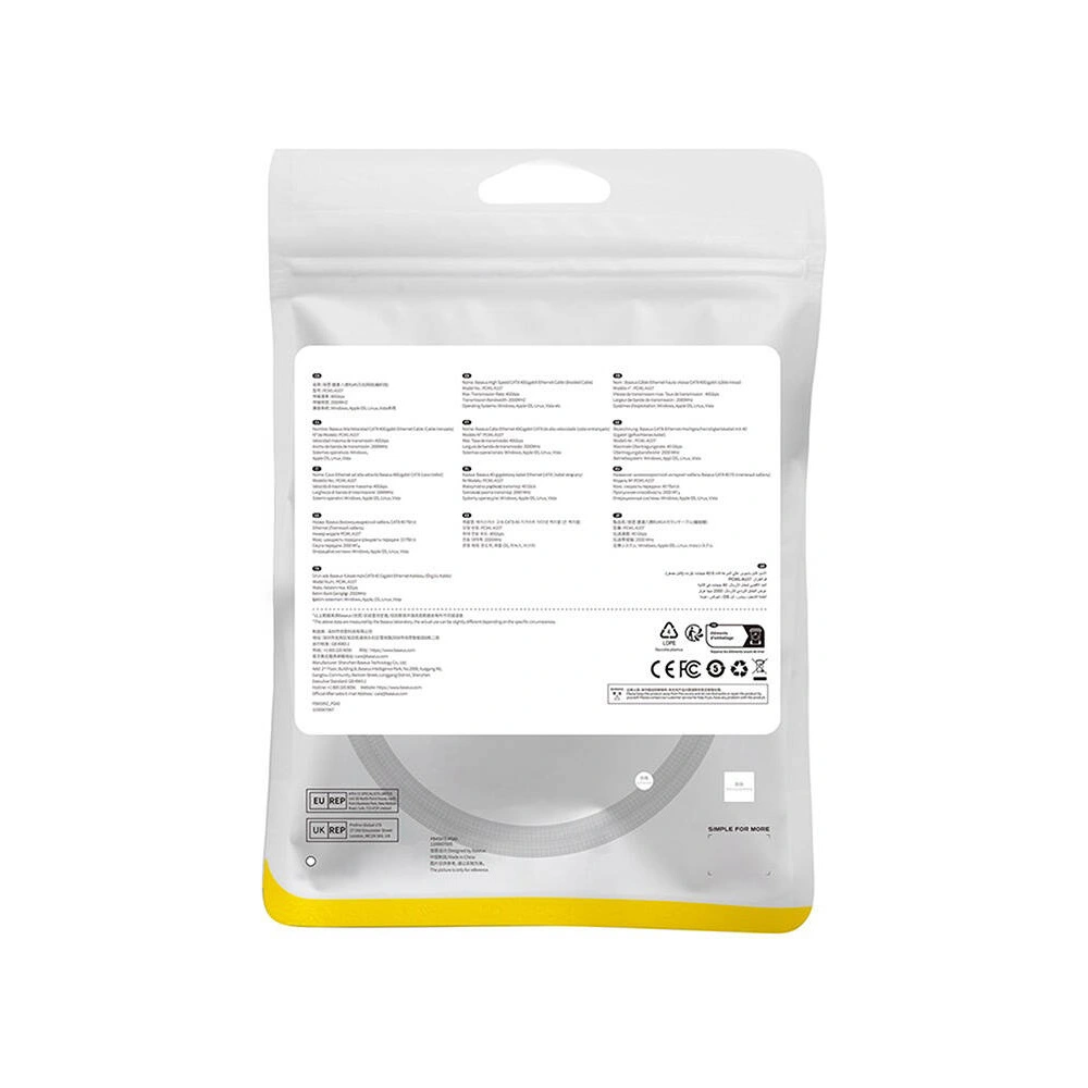 Hurtownia GSM - Netzwerkkabel Baseus im geflochtenen Kat. 8 Ethernet RJ45, 40Gbps, 0,5m (schwarz) - BSU4697 - {ean13} - Hurt