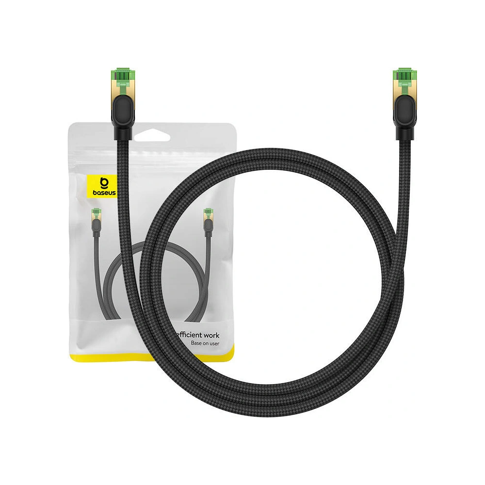 Hurtownia GSM - Netzwerkkabel Baseus im geflochtenen Design Kat. 8 Ethernet RJ45, 40Gbps, 1m (schwarz) - BSU4698 - {ean13} - Hurt