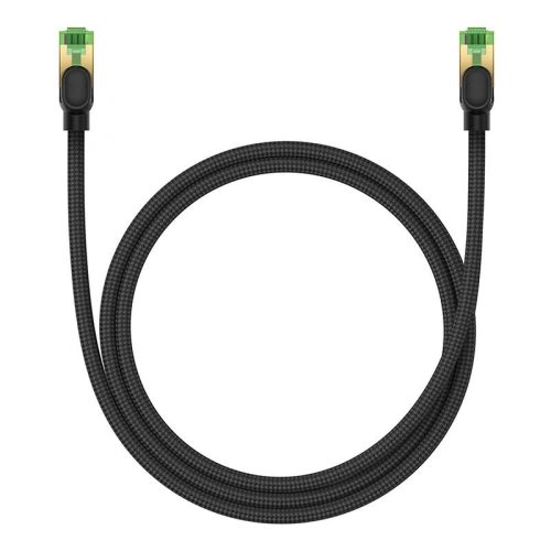 Kabel sieciowy Baseus w oplocie kat. 8 Ethernet RJ45, 40Gbps, 1m (czarny)
