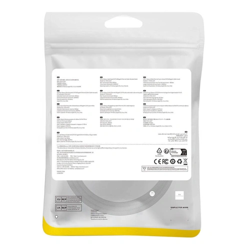 Kabel sieciowy Baseus w oplocie kat. 8 Ethernet RJ45, 40Gbps, 1m (czarny)