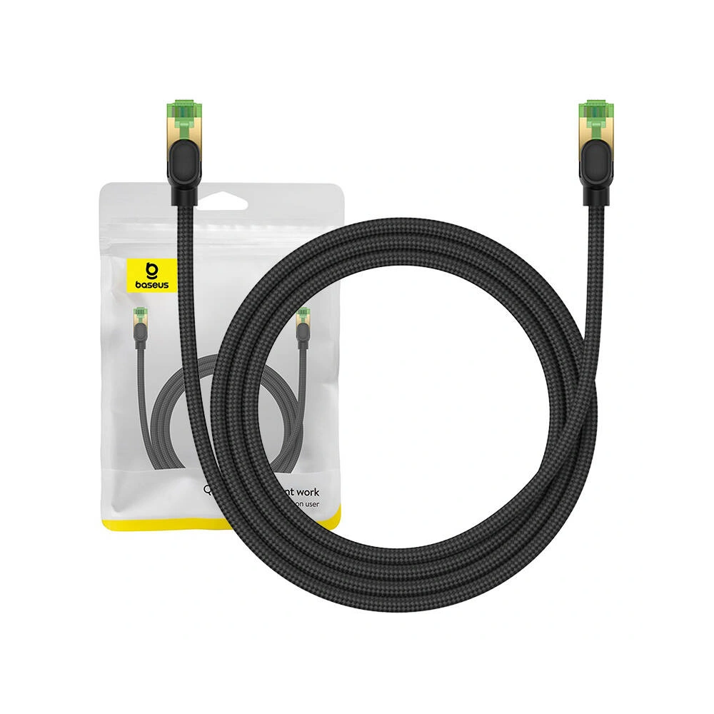 Hurtownia GSM - Netzwerkkabel Baseus im geflochtenen Kat. 8 Ethernet RJ45, 40Gbps, 1,5m (schwarz) - BSU4699 - {ean13} - Hurt