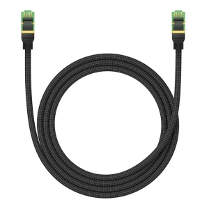 Kabel sieciowy Baseus w oplocie kat. 8 Ethernet RJ45, 40Gbps, 1,5m (czarny)