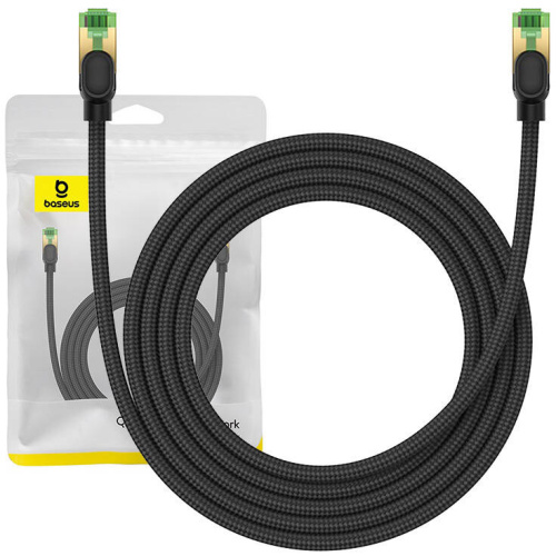 Baseus Distributor - 6932172646790 - BSU4700 - Baseus braided cat 8 Ethernet RJ45 network cable, 40Gbps, 2m (black) - B2B homescreen