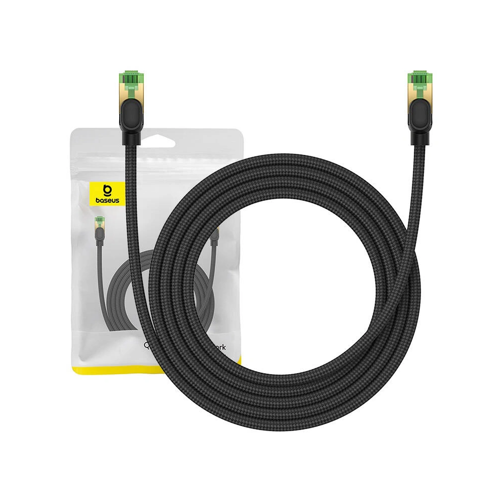 Hurtownia GSM - Netzwerkkabel Baseus im geflochtenen Kat. 8 Ethernet RJ45, 40Gbps, 2m (schwarz) - BSU4700 - {ean13} - Hurt