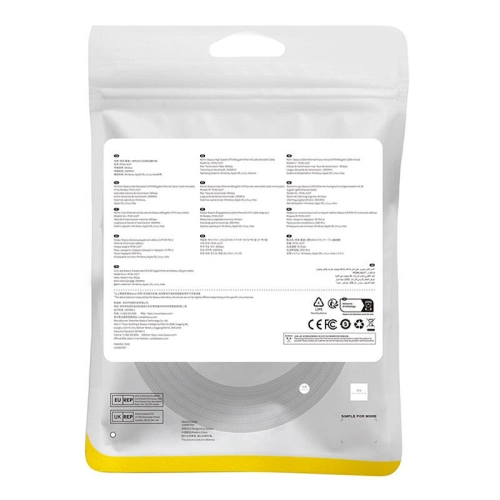 Kabel sieciowy Baseus w oplocie kat. 8 Ethernet RJ45, 40Gbps, 2m (czarny)