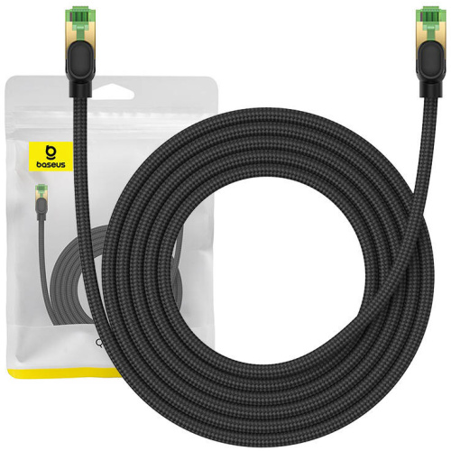 Baseus Distributor - 6932172646806 - BSU4701 - Baseus braided cat 8 Ethernet RJ45 network cable, 40Gbps, 3m (black) - B2B homescreen