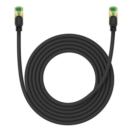 Kabel sieciowy Baseus w oplocie kat. 8 Ethernet RJ45, 40Gbps, 3m (czarny)