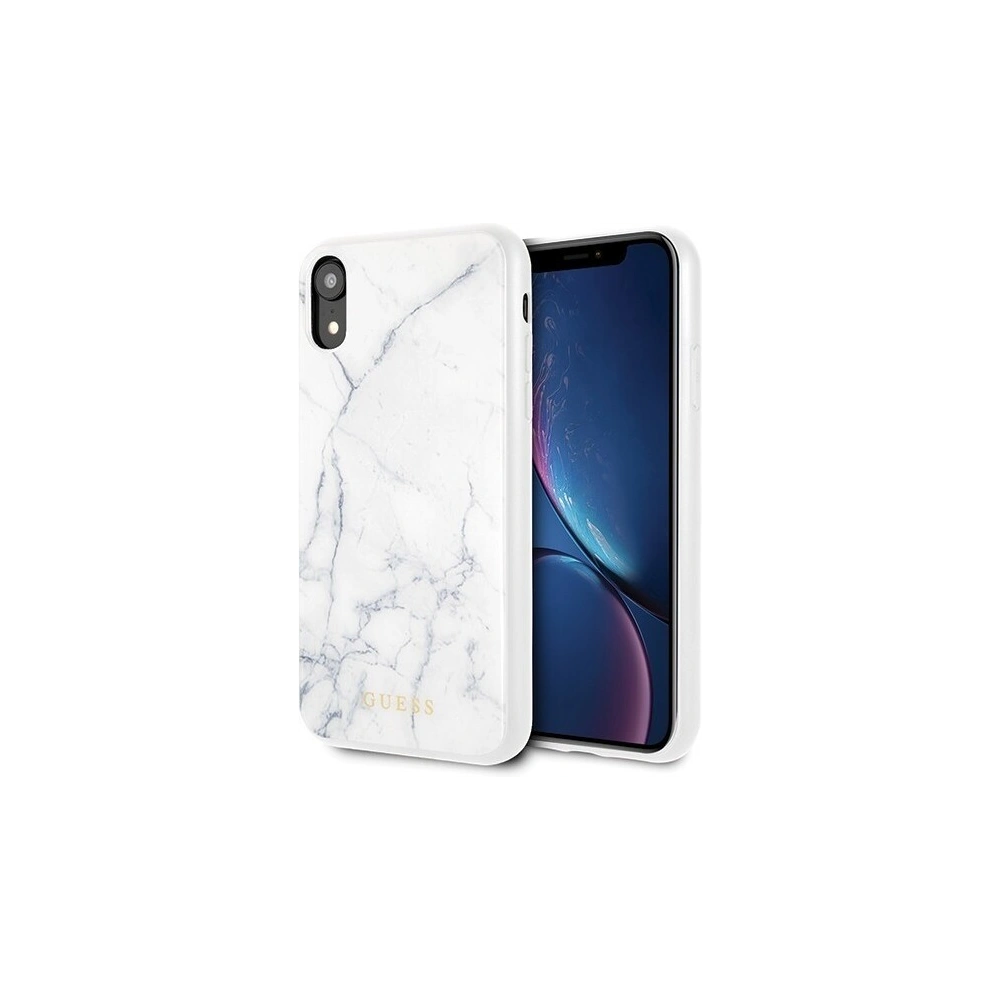 Hurtownia GSM - Etui Guess GUHCI61HYMAWH Apple iPhone XR bílý/white Marble - GUE052WHT - {ean13} - Hurt