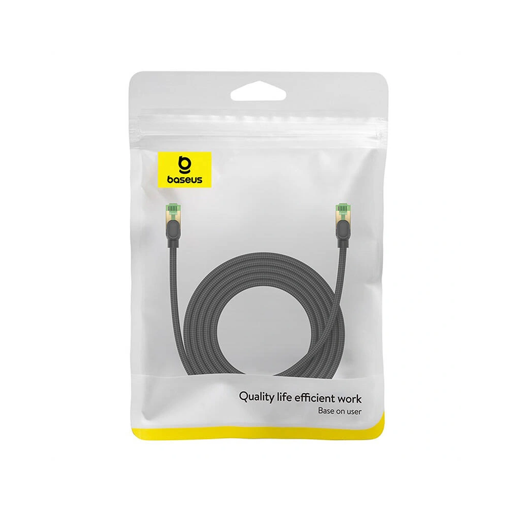 Hurtownia GSM - Netzwerkkabel Baseus in geflochtener Ausführung Kat. 8 Ethernet RJ45, 40Gbps, 3m (schwarz) - BSU4701 - {ean13} - Hurt