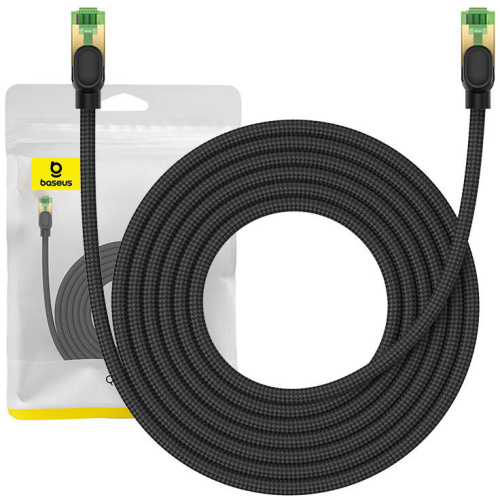 Baseus Distributor - 6932172646813 - BSU4702 - Baseus braided cat 8 Ethernet RJ45 network cable, 40Gbps, 5m (black) - B2B homescreen
