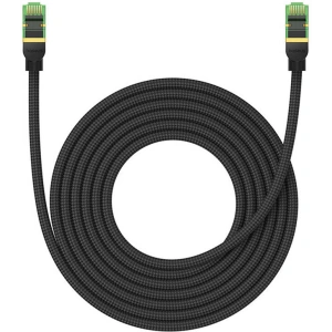 Kabel sieciowy Baseus w oplocie kat. 8 Ethernet RJ45, 40Gbps, 5m (czarny)