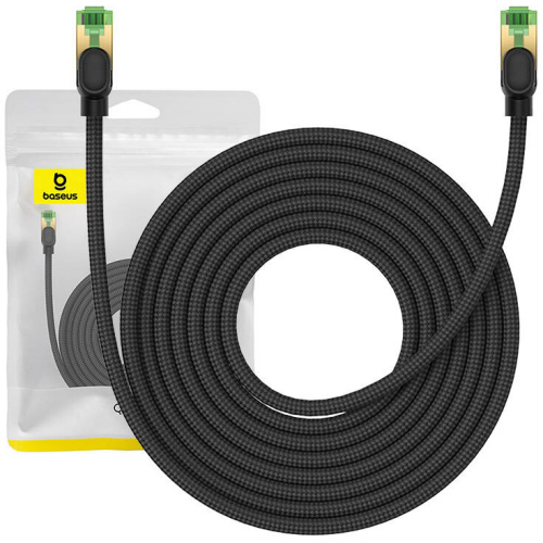 Baseus Distributor - 6932172646820 - BSU4703 - Baseus braided cat 8 Ethernet RJ45 network cable, 40Gbps, 8m (black) - B2B homescreen