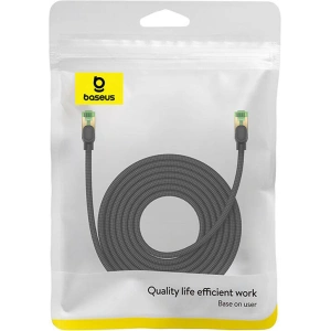 Hurtownia GSM - Kabel síťový Baseus v opletu kat. 8 Ethernet RJ45, 40Gbps, 8m (černý) - BSU4703 - {ean13} - Hurt