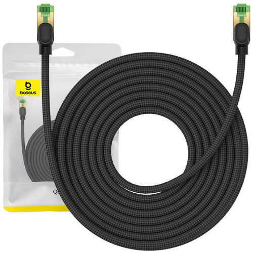 Baseus Distributor - 6932172646752 - BSU4704 - Baseus braided cat 8 Ethernet RJ45 network cable, 40Gbps, 10m (black) - B2B homescreen