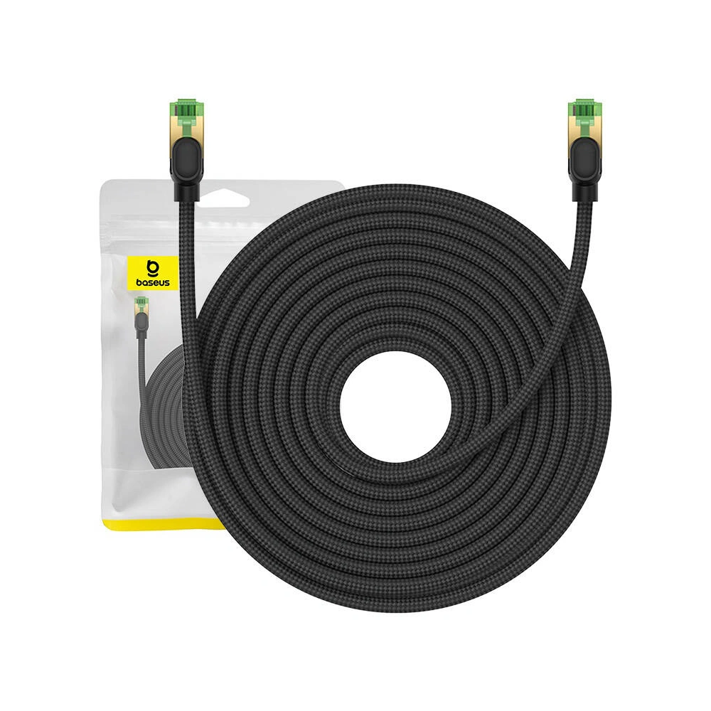 Hurtownia GSM - Kabel síťový Baseus v opletu kat. 8 Ethernet RJ45, 40Gbps, 20m (černý) - BSU4706 - {ean13} - Hurt