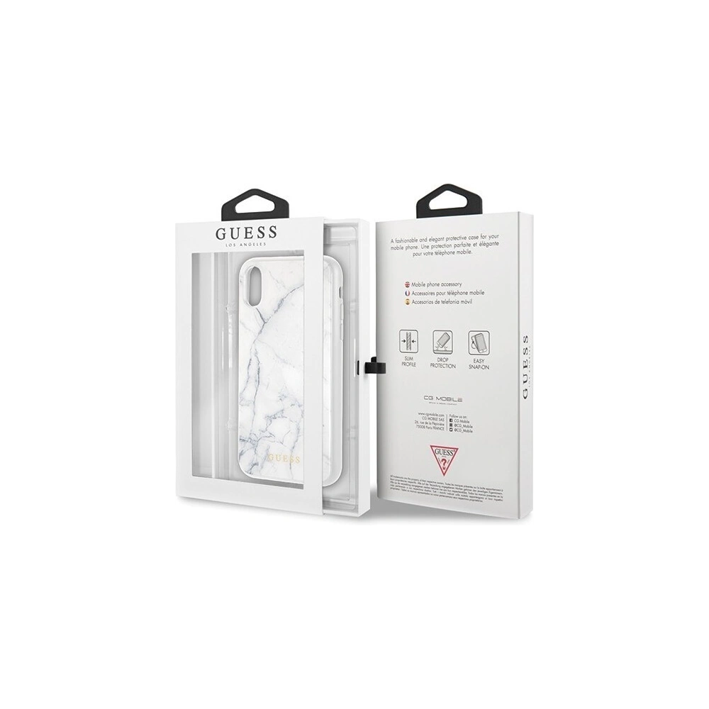 Hurtownia GSM - Etui Guess GUHCI61HYMAWH Apple iPhone XR bílý/white Marble - GUE052WHT - {ean13} - Hurt