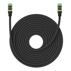 Kabel sieciowy Baseus w oplocie kat. 8 Ethernet RJ45, 40Gbps, 20m (czarny)