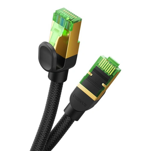 Kabel sieciowy Baseus w oplocie kat. 8 Ethernet RJ45, 40Gbps, 20m (czarny)