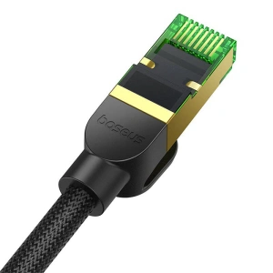 Kabel sieciowy Baseus w oplocie kat. 8 Ethernet RJ45, 40Gbps, 20m (czarny)